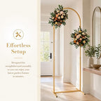 72"/60"/48" Metal Garden Arbor Arch Set, 3-Piece Wedding Backdrop Stand for Ceremony, Party & Garden, Gold in, alternate view