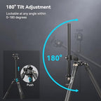 72.8"/ 200cm Horizontal Overhead Camera Tripod CT200 in Black, alternate view 2