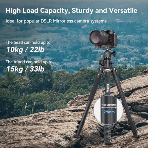 72.8"/ 200cm Horizontal Overhead Camera Tripod CT200 in Black, alternate view 6