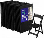 72 Black Resin Folding Chairs, Stackable Event & Party Chairs, 800 LB Weight Capacity, Indoor Outdoor in Black