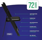 72 Black Resin Folding Chairs, Stackable Event & Party Chairs, 800 LB Weight Capacity, Indoor Outdoor in Black, alternate