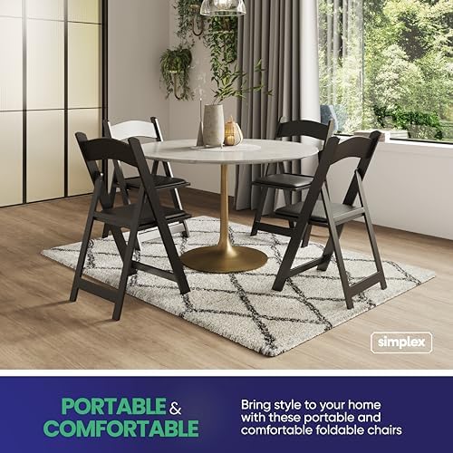 72 Black Resin Folding Chairs, Stackable Event & Party Chairs, 800 LB Weight Capacity, Indoor Outdoor in Black, alternate