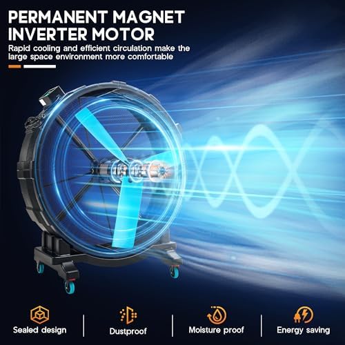 72 Inch Industrial Drum Fan, 1100W Plastic High Velocity Floor Fan, alternate view 5