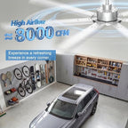 72'' Industrial Ceiling Fan No Light for Patio, Garage, Silver in Silver, alternate view 2