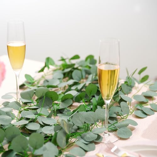 72 Pack 504Ft Eucalyptus Garland, Artificial Eucalyptus Leaves Table Greenery Garland Wreath Vines for Wedding, alternate