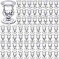 72 Pack Glass Candlestick Holders Bulk 2.5 Inch Taper Candle Holders Small Ritual Candle Stand Table