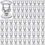 72 Pack Glass Candlestick Holders Bulk 2.5 Inch Taper Candle Holders Small Ritual Candle Stand Table