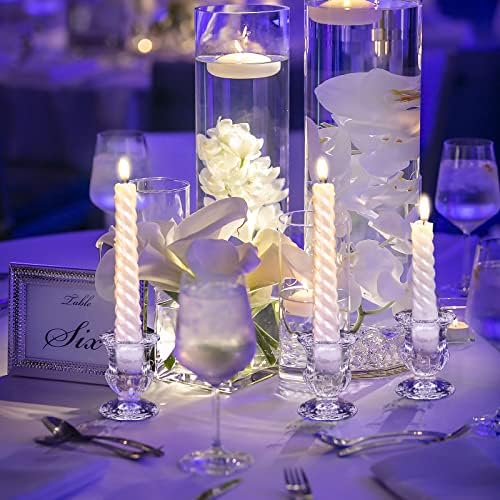 72 Pack Glass Candlestick Holders Bulk 2.5 Inch Taper Candle Holders Small Ritual Candle Stand Table, alternate view 4