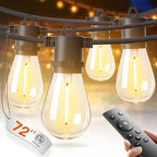 72FT LED Outdoor String Lights, Waterproof Dimmable Bulbs for Patio