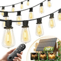 72FT Solar String Lights Outdoor, Waterproof Dimmable 24+2 LED