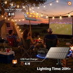 72FT Solar String Lights Outdoor, Waterproof Dimmable 24+2 LED, alternate view 2