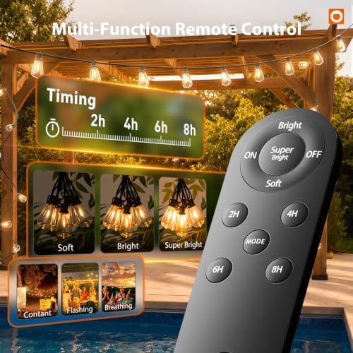 72FT Solar String Lights Outdoor, Waterproof Dimmable 24+2 LED, alternate view 3