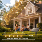 72FT Solar String Lights Outdoor, Waterproof Dimmable 24+2 LED, alternate view 6