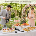 72Pc Plastic Serving Utensils Set Disposable Tong Spoon for Buffet in Black, alternate view 2
