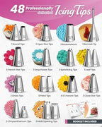 74PCs Icing Piping Bags and Tips Set for Beginners to Decorate Cake in Pink, alternate view 2