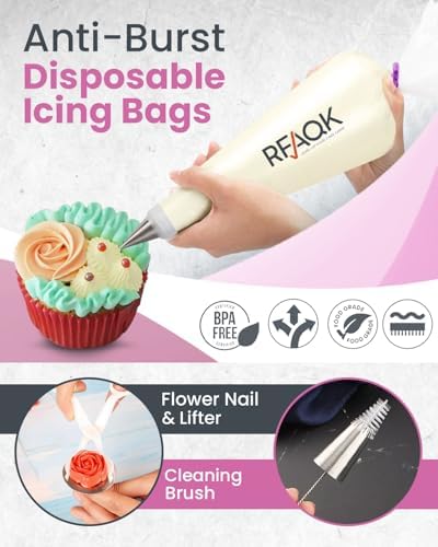 74PCs Icing Piping Bags and Tips Set for Beginners to Decorate Cake in Pink, alternate view 3