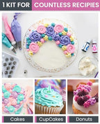 74PCs Icing Piping Bags and Tips Set for Beginners to Decorate Cake in Pink, alternate view 6