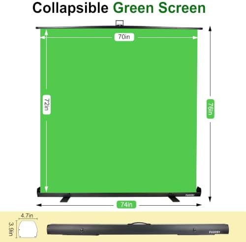 74x76in Collapsible Green Screen, Portable Chroma Key Panel Backdrop, alternate view 2