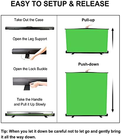74x76in Collapsible Green Screen, Portable Chroma Key Panel Backdrop, alternate view 7