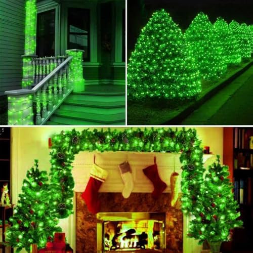 75.8 FT 200 LED Extendable Green Christmas String Lights Indoor Outdoor, alternate view 4