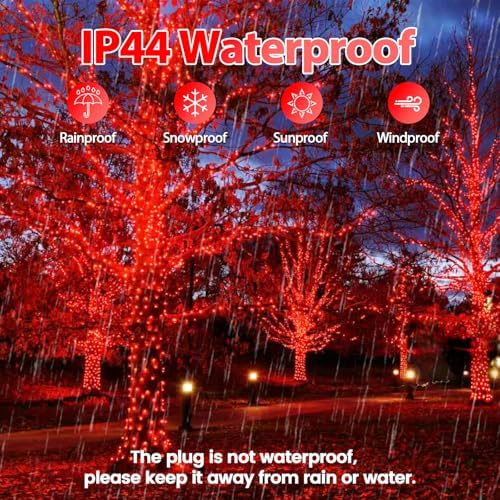 75.8 FT 200 LED Extendable Red Christmas String Lights Indoor Outdoor, alternate view 4