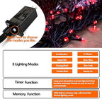 75.8 FT 200 LED Extendable Red Christmas String Lights Indoor Outdoor, alternate view 7