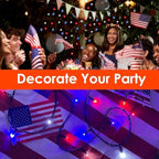 75.8FT 200 LED Red White and Blue Christmas String Lights Indoor Outdoor, alternate view 4