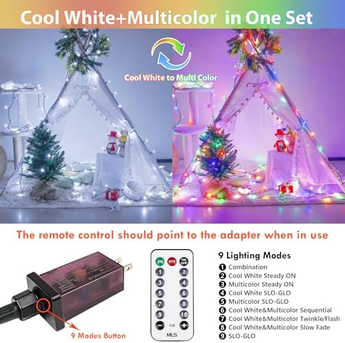 75.8FT Connectable Color Changing Christmas Light with Remote Timer 200 LED, alternate view 2