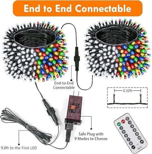 75.8FT Connectable Color Changing Christmas Light with Remote Timer 200 LED, alternate view 6