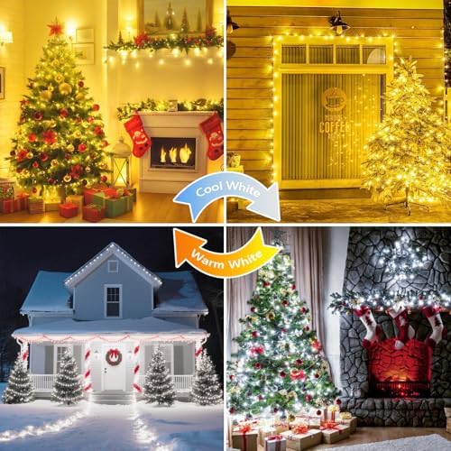 75.8FT Connectable Color Changing Christmas Lights with Remote Timer 200LED, alternate view 4