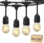 75 FT Outdoor String Lights 2W S14 LED Commercial Grade Waterproof