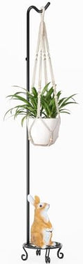 75'' Tall Shepherd's Hook with Base Adjustable Height Indoor Outdoor
