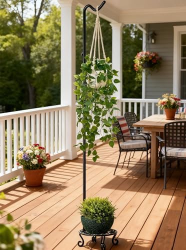 75'' Tall Shepherd's Hook with Base Adjustable Height Indoor Outdoor, alternate view 4