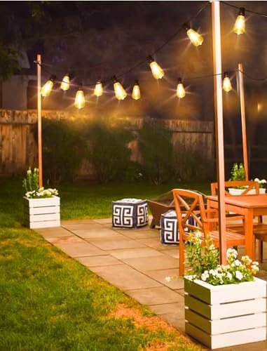 75FT(3x25FT) Outdoor String Lights, Patio Lights with 30+3 LED Dimmable Waterproof Connectable ST38 Bulbs for, alternate view