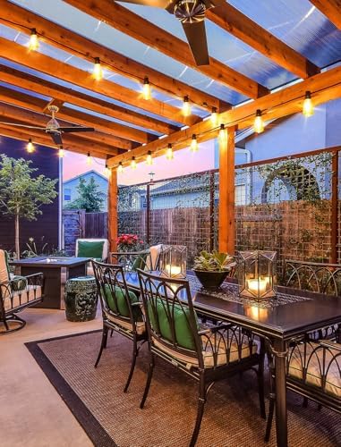 75FT(3x25FT) Outdoor String Lights, Patio Lights with 30+3 LED Dimmable Waterproof Connectable ST38 Bulbs for, alternate view