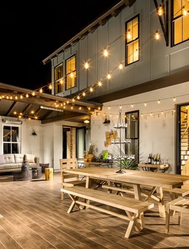 75FT(3x25FT) Outdoor String Lights, Patio Lights with 30+3 LED Dimmable Waterproof Connectable ST38 Bulbs for, alternate view