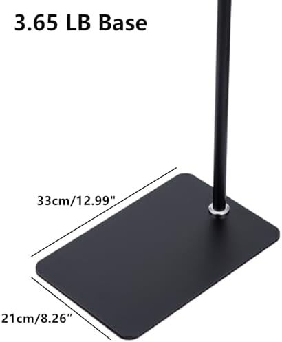 77“Height Floor Stand Hook for Light Lamp,3.65lb Sturdy Base, Adjustable Pole, Floor Metal Stand Holder, alternate view 3