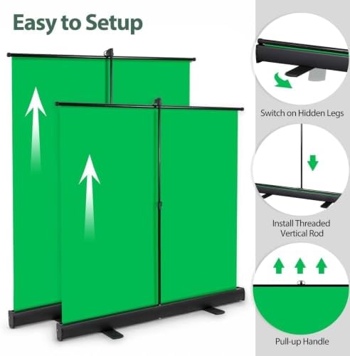 77x76in Collapsible Green Screen Backdrop Portable Photo Background, alternate view 5