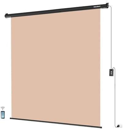 78.7" x 86.6" Motorized Pull Down Beige Screen, Wall Mount