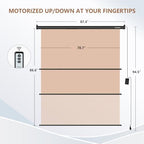 78.7" x 86.6" Motorized Pull Down Beige Screen, Wall Mount, alternate view 2