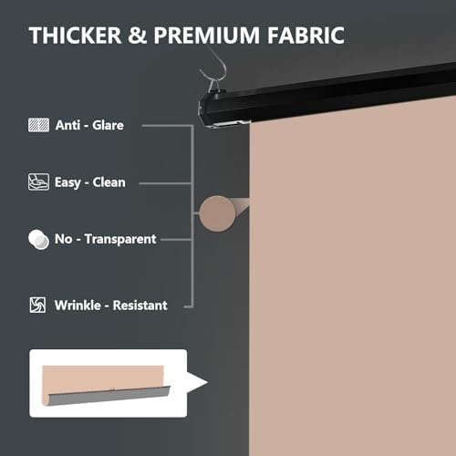 78.7" x 86.6" Motorized Pull Down Beige Screen, Wall Mount, alternate view 4