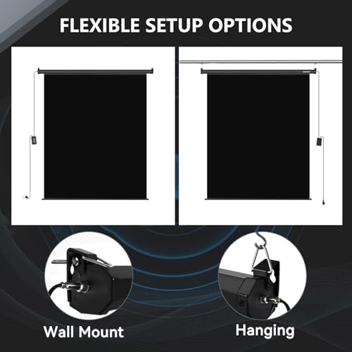 78.7" x 86.6" Motorized Pull Down Black Screen, Wall Mount, alternate view 6