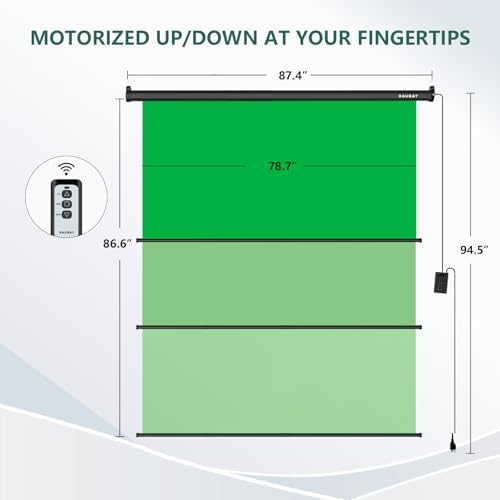 78.7" x 86.6" Motorized Pull Down Green Screen, Wall Mount, alternate view 2