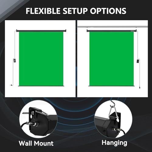 78.7" x 86.6" Motorized Pull Down Green Screen, Wall Mount, alternate view 6
