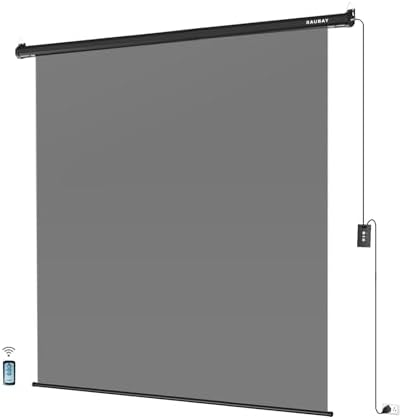 78.7" x 86.6" Motorized Pull Down Grey Screen, Wall Mount