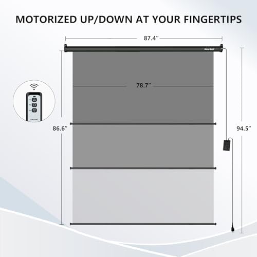 78.7" x 86.6" Motorized Pull Down Grey Screen, Wall Mount, alternate view 2