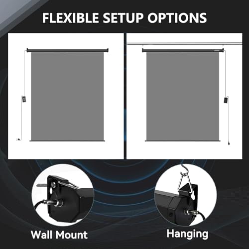 78.7" x 86.6" Motorized Pull Down Grey Screen, Wall Mount, alternate view 6