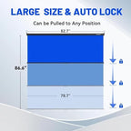 78.7 x 86.6in Retractable Pull Down Blue Screen Chroma Key Backdrop, alternate view 2