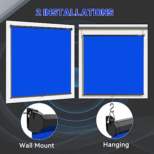 78.7 x 86.6in Retractable Pull Down Blue Screen Chroma Key Backdrop, alternate view 5
