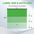 78.7 x 86.6in Retractable Pull Down Green Screen Chroma Key Backdrop, alternate view 2